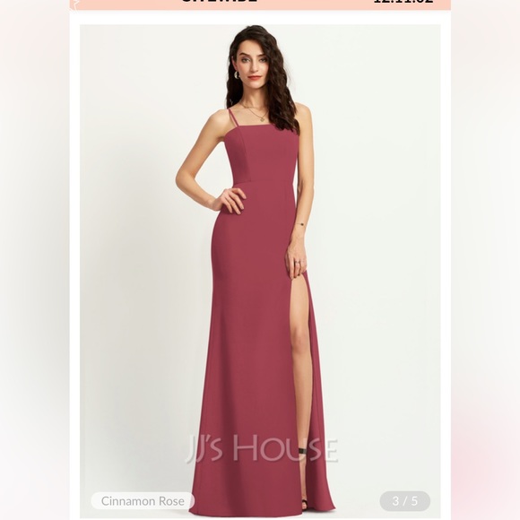 JJ’s house bridesmaid dress in color cinnamon rose. - Picture 3 of 4
